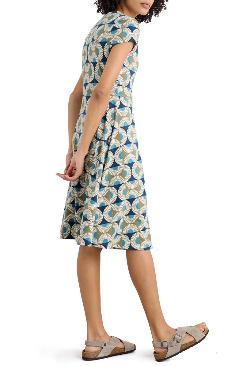 Seasalt Cornwall Pier View Jersey Fit & Flare Dress, Alternate, color, Sun Geo Poseidon