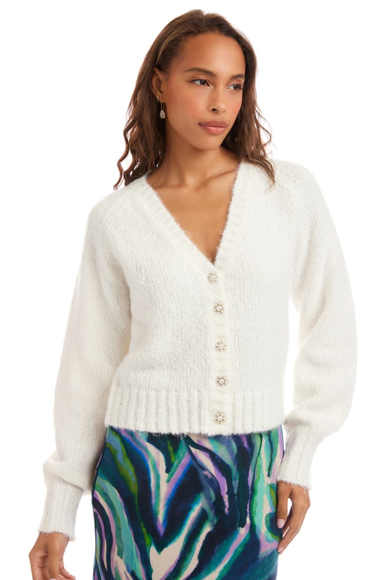Pearl Button Cardigan, Alternate, color, OFF WHITE