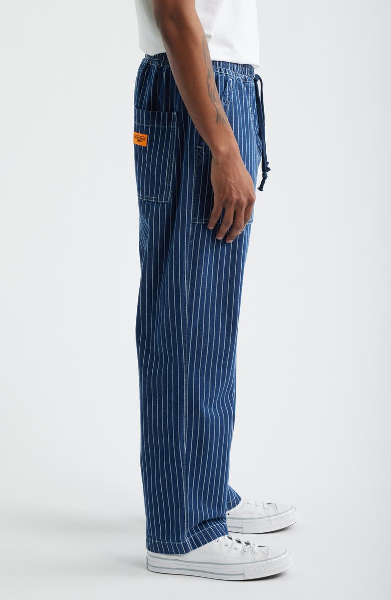 Service Works Pinstripe Denim Drawstring Chef Pants, Alternate, color, Indigo
