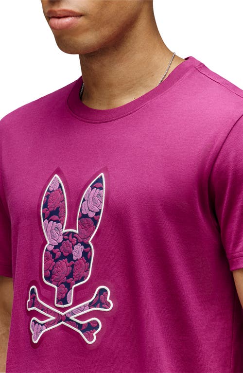 Psycho Bunny Rowen Floral Embroidered Pima Cotton Graphic T-shirt In Pink