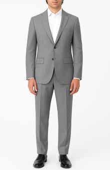 ZANETTI Slim Fit Grey Notch Lapel Stretch Suit