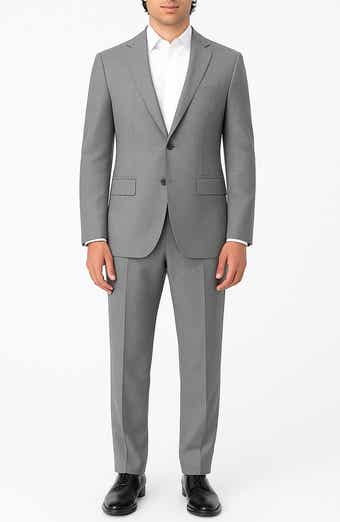 ZANETTI Slim Fit Grey Notch Lapel Stretch Suit