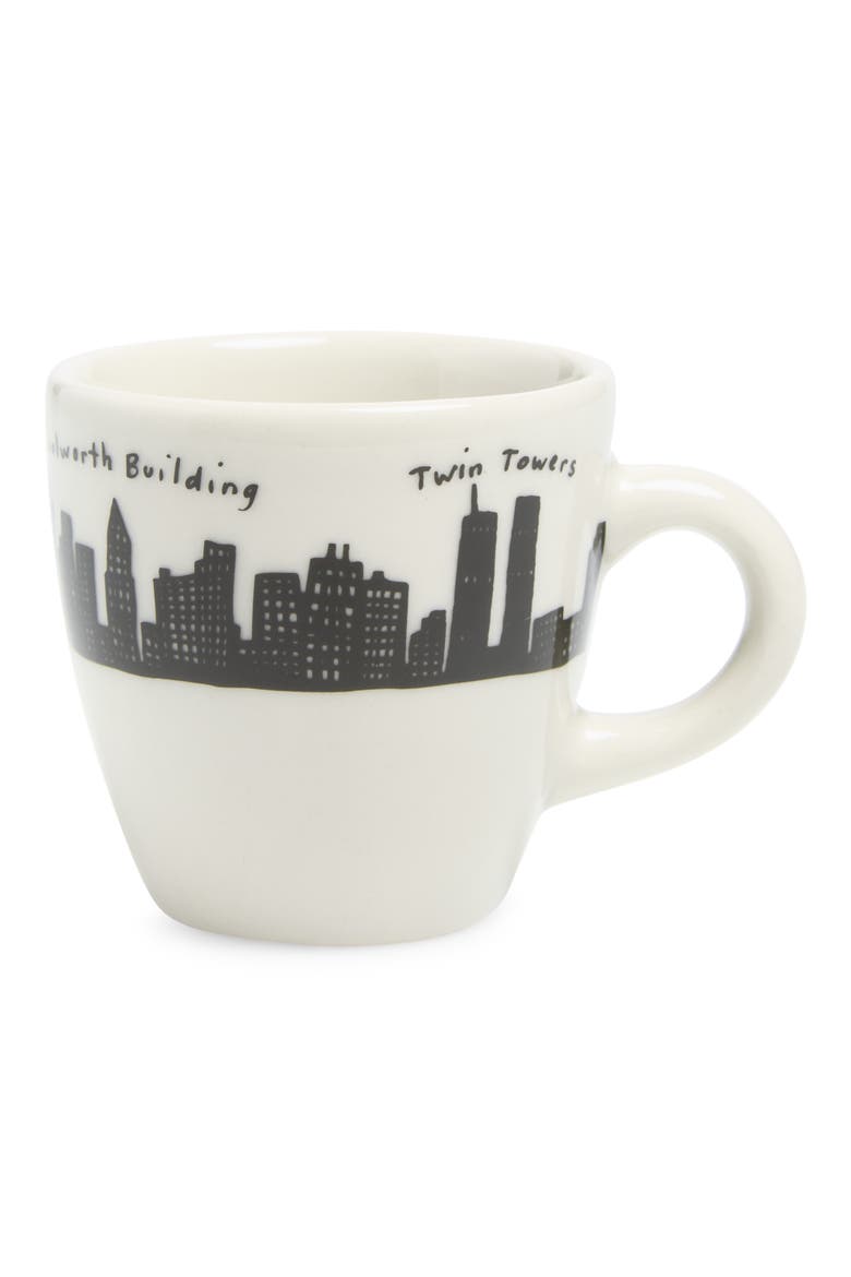 Skyline Stoneware Demitasse Mug, Main, color, WHITE/ BLACK