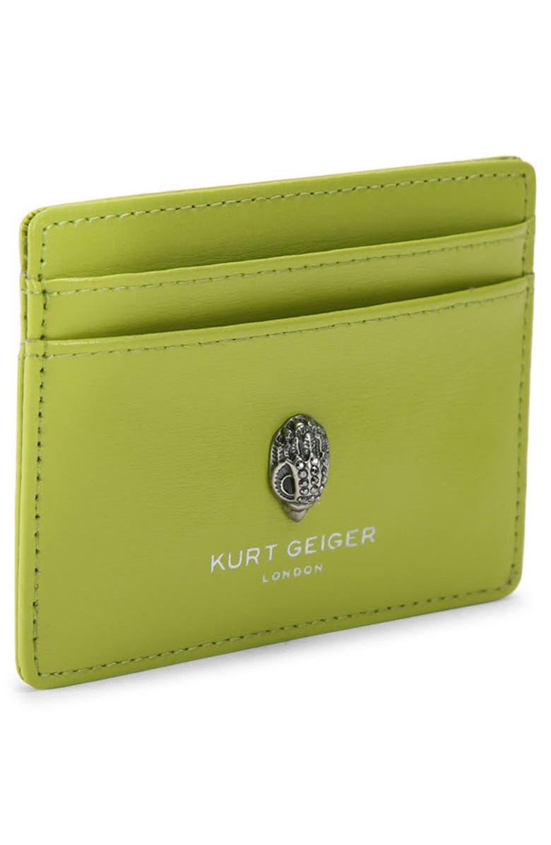 Kurt Geiger London Bond Leather Card Holder, Alternate, color, Bright Green