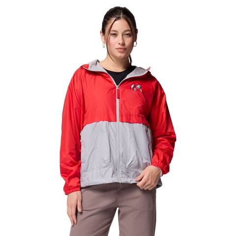 Women's Columbia Red/Grey Georgia Bulldogs Spire Hoodie Windbreaker