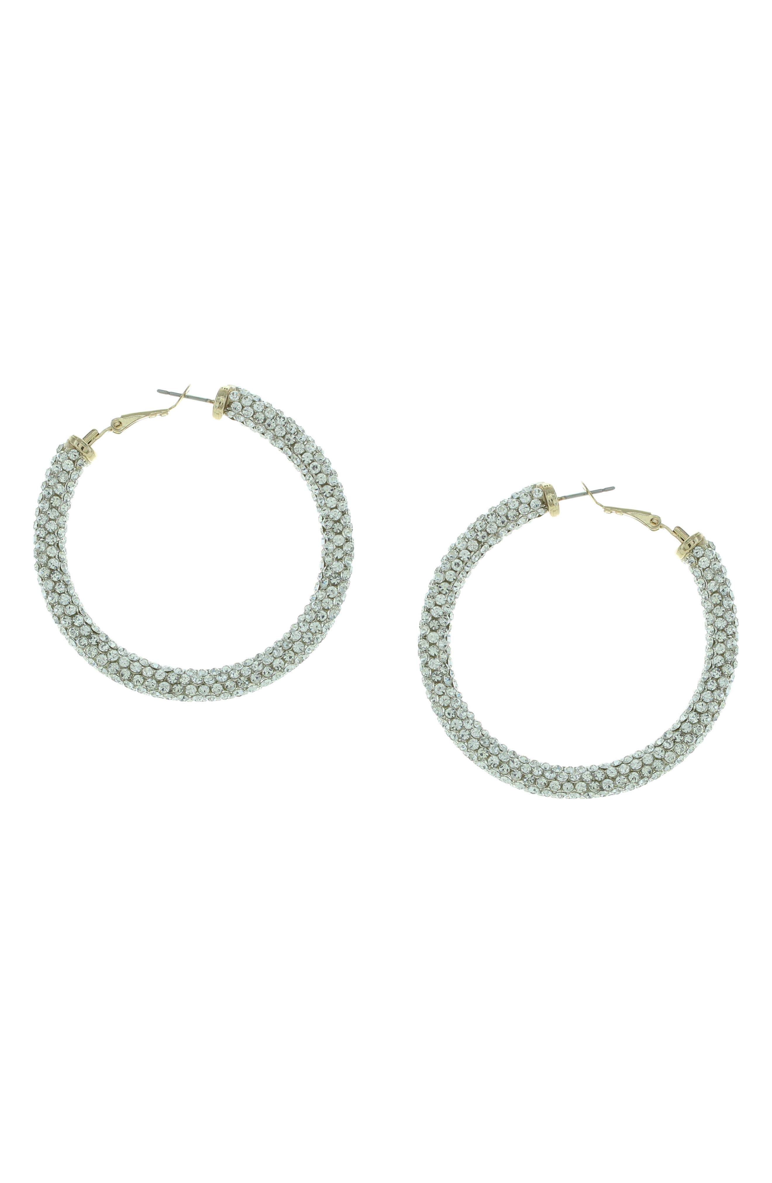 OLIVIA WELLES Carm Crystal Hoop Earrings