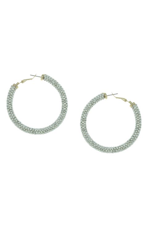 Carm Crystal Hoop Earrings