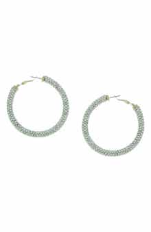 OLIVIA WELLES Carm Crystal Hoop Earrings