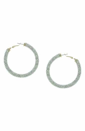 OLIVIA WELLES Carm Crystal Hoop Earrings