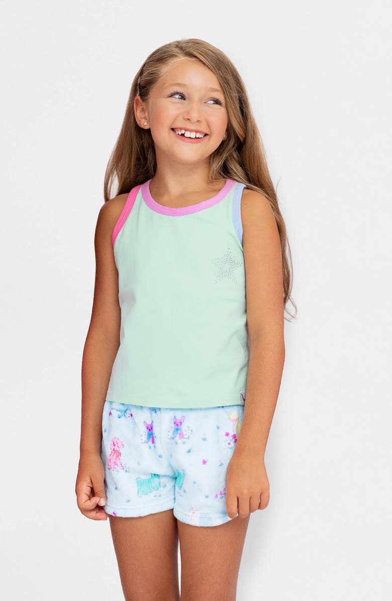 Preppy Goose Plush Puppies loungewear Shorts, Alternate, color, Blue