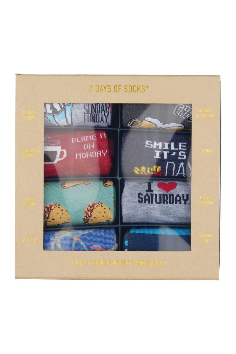 7 Days a Week Sock Box, Main, color, MULTI