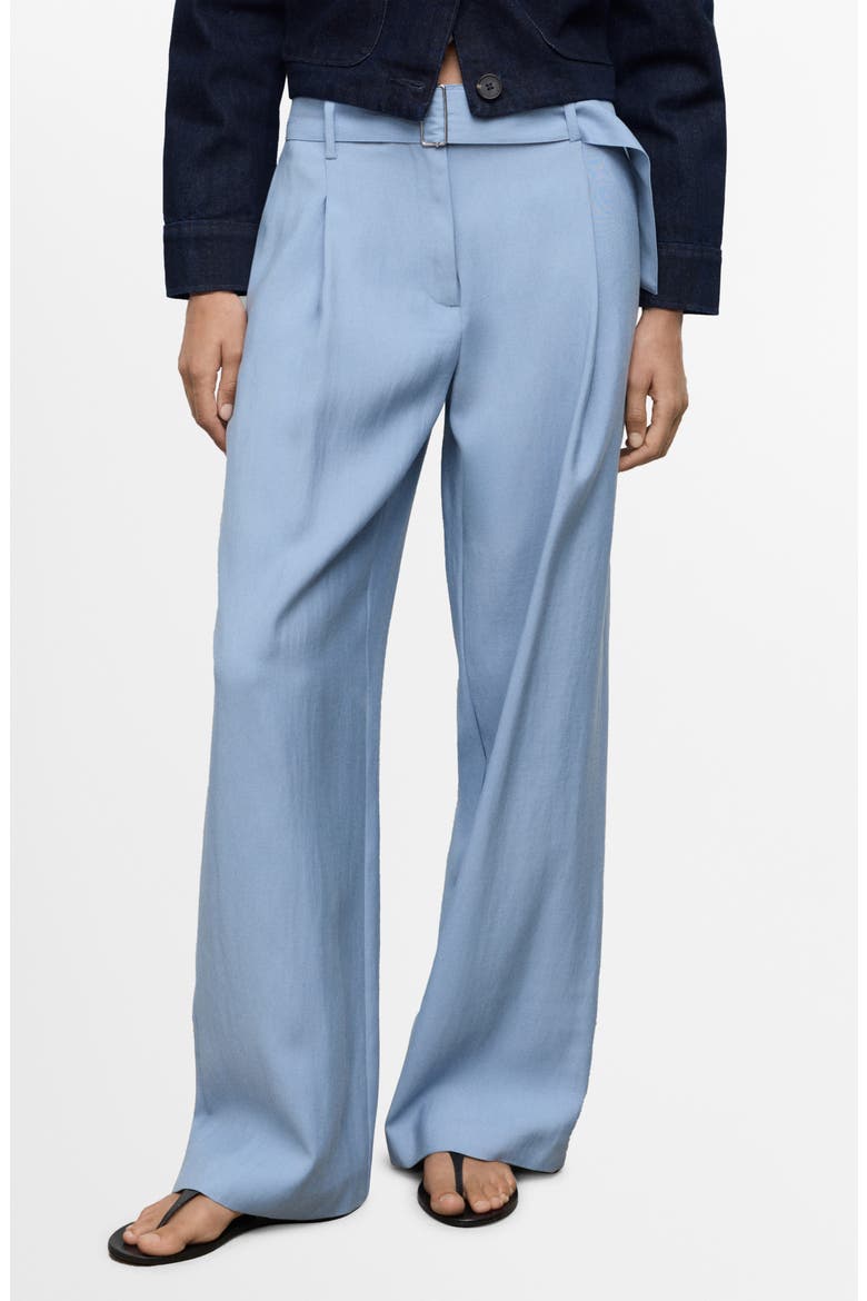 Paperbag Waist Pants, Main, color, SKY BLUE