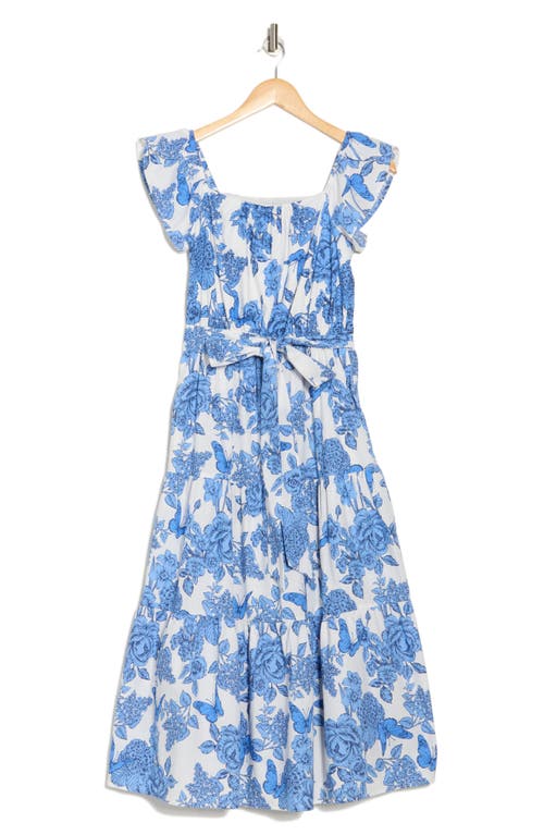ELIZA J ELIZA J TULIP RUFFLE SLEEVE MIDI DRESS 