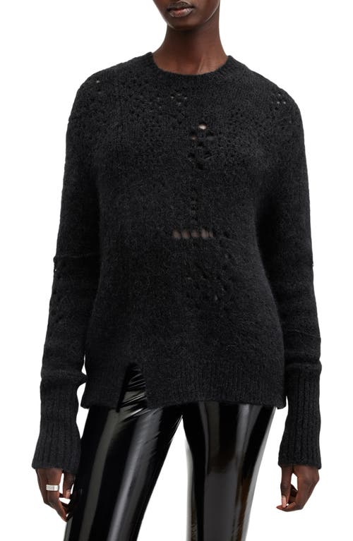 Allsaints Winnie Crewneck Sweater In Black