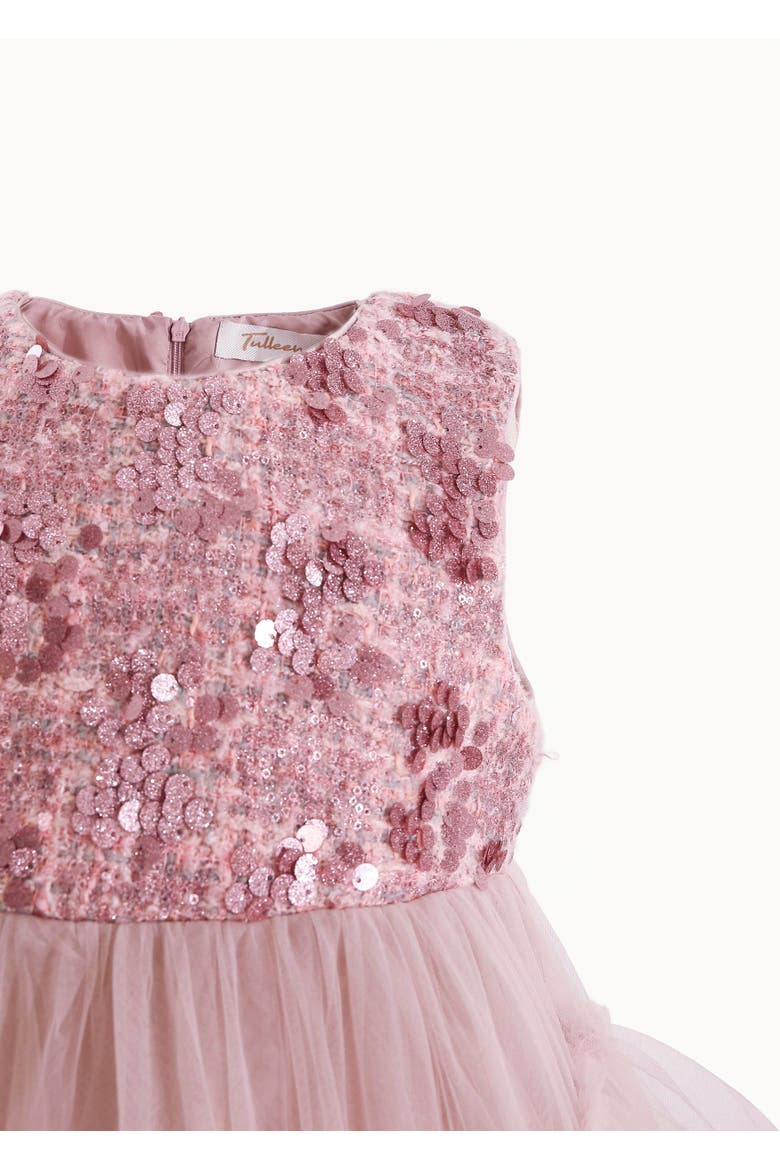 Sequin & Cascading Tulle Gown, Alternate, color, Pink