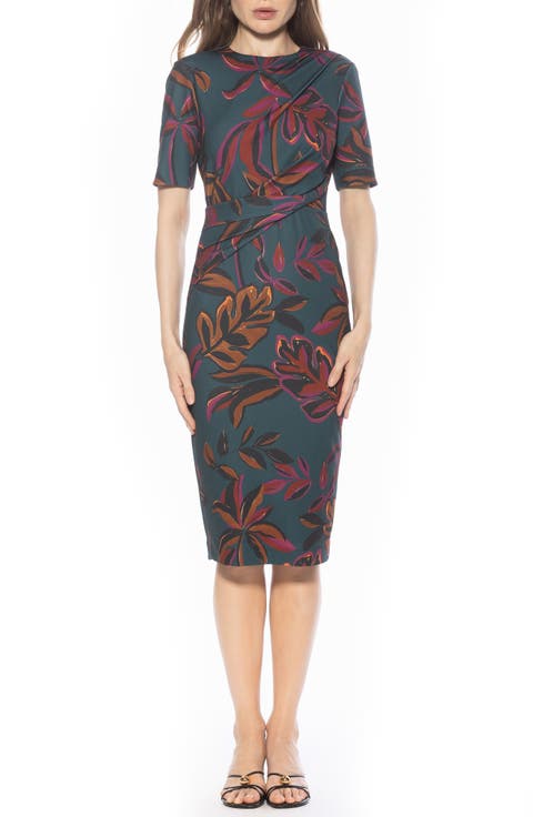 Harper Short Sleeve Midi Sheath Dress