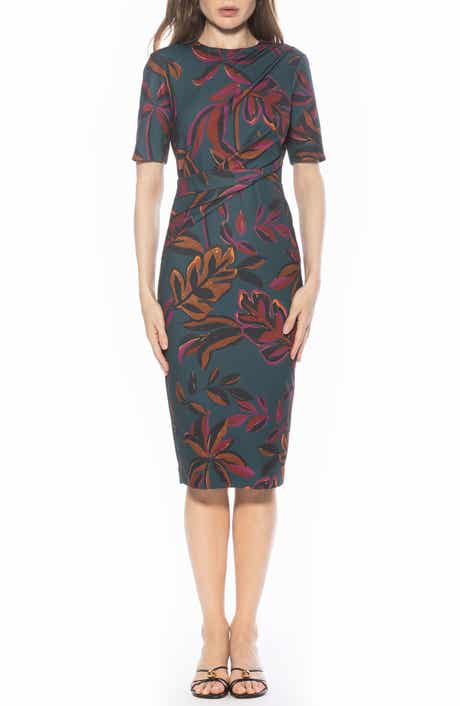 Alexia Admor Harper Short Sleeve Midi Sheath Dress