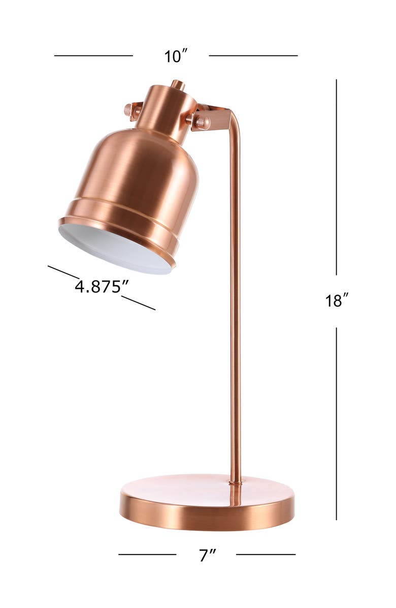 JONATHAN Y Edgar 18" Metal LED Task Lamp, Copper, Alternate, color, Copper