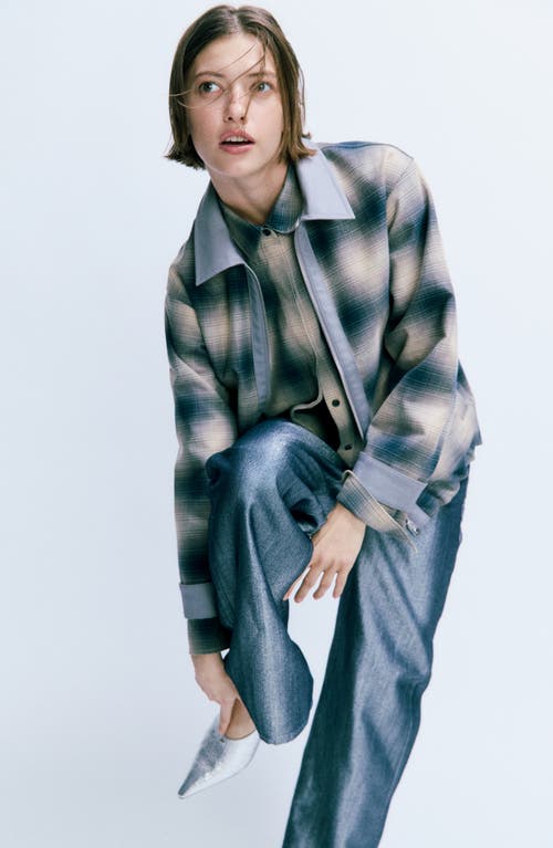 Rag & Bone Marin Plaid Crop Button-up Shirt In Blue