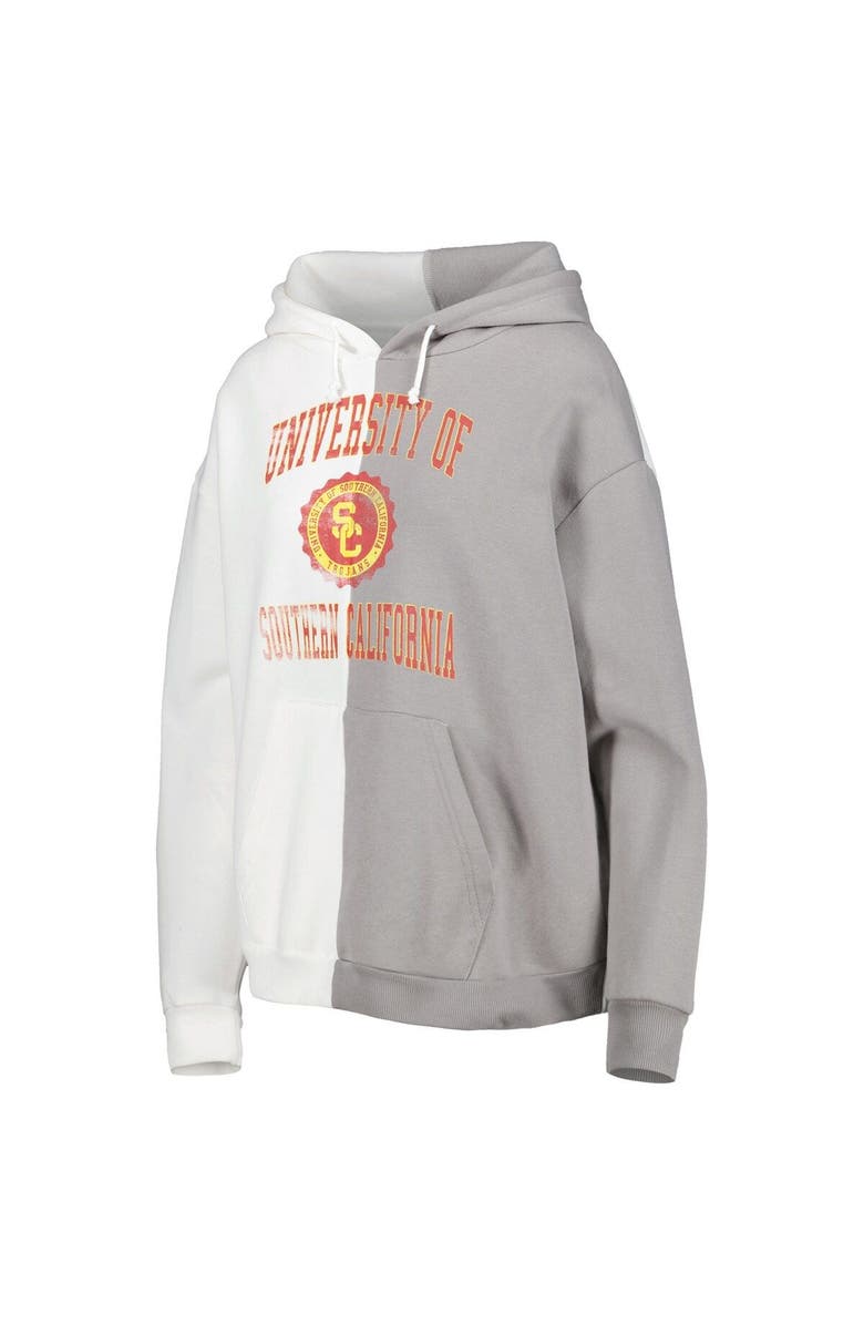 GAMEDAY COUTURE Women's Gameday Couture Gray/White USC Trojans Split Pullover Hoodie, Alternate, color, White