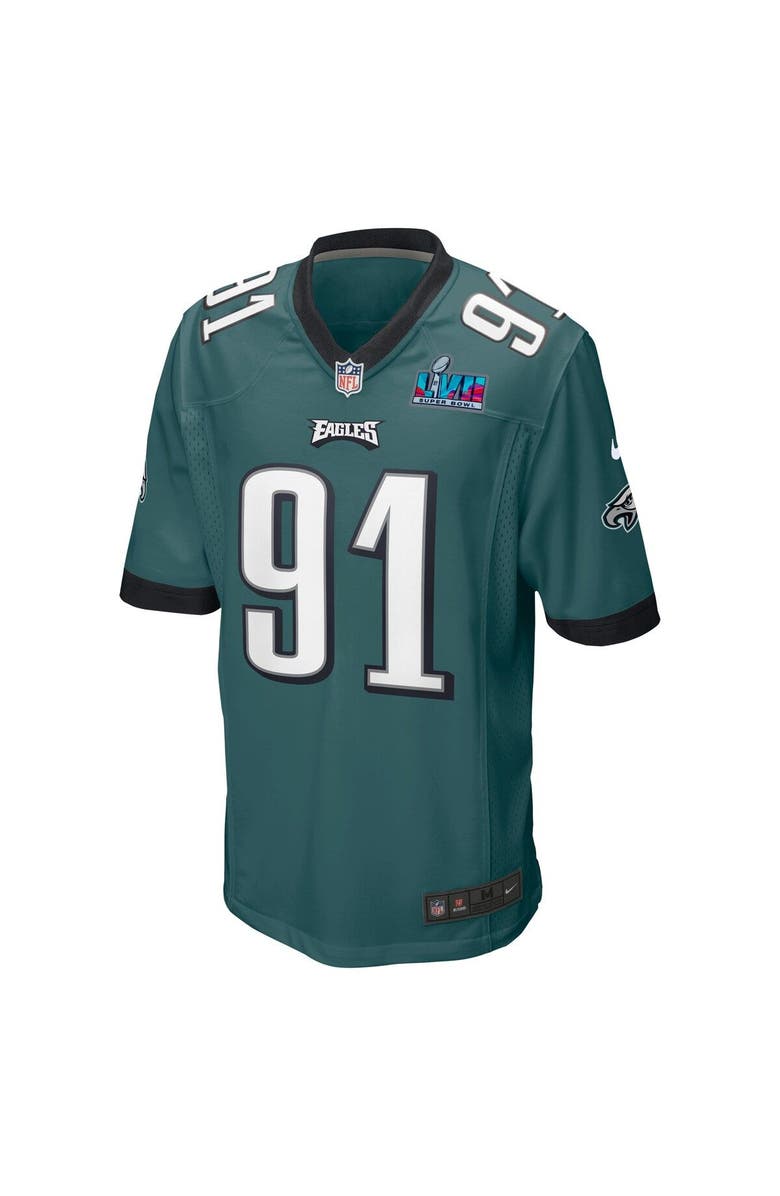 Nike Men's Nike Fletcher Cox Midnight Green Philadelphia Eagles Super Bowl LVII Patch Game Jersey, Alternate, color, 