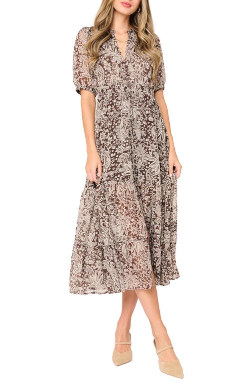 Gibsonlook Kira Drawstring Maxi Dress In Brown