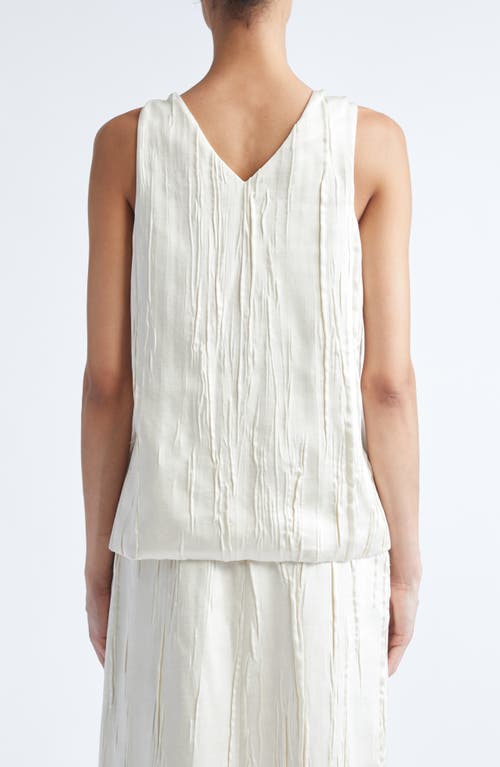 Brandon Maxwell The Drew Deep V-neck Satin Tank In White