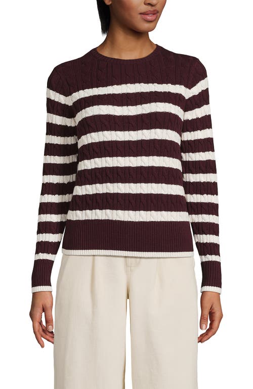 Lands' End Drifter Modern Cable Crew Sweater In Multi