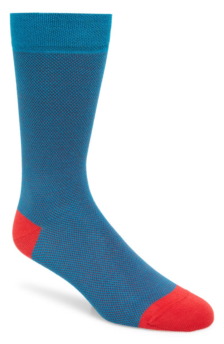 Ted Baker London Textured Socks, Main, color, Mid Blue