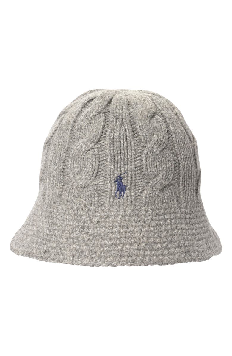 Polo Ralph Lauren Cable Stitch Wool Blend Bucket Hat, Main, color,