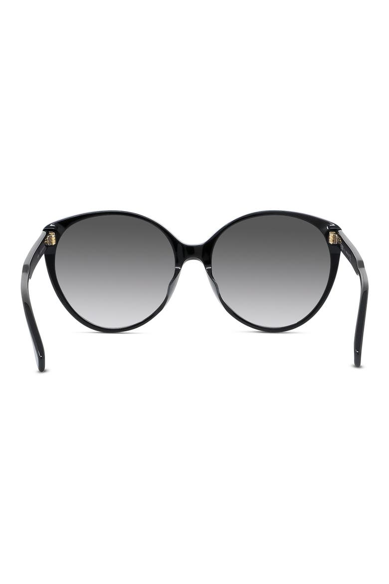 'Fendi Fine 59mm Round Sunglasses, Alternate, color, SHINY BLACK / GRADIENT SMOKE