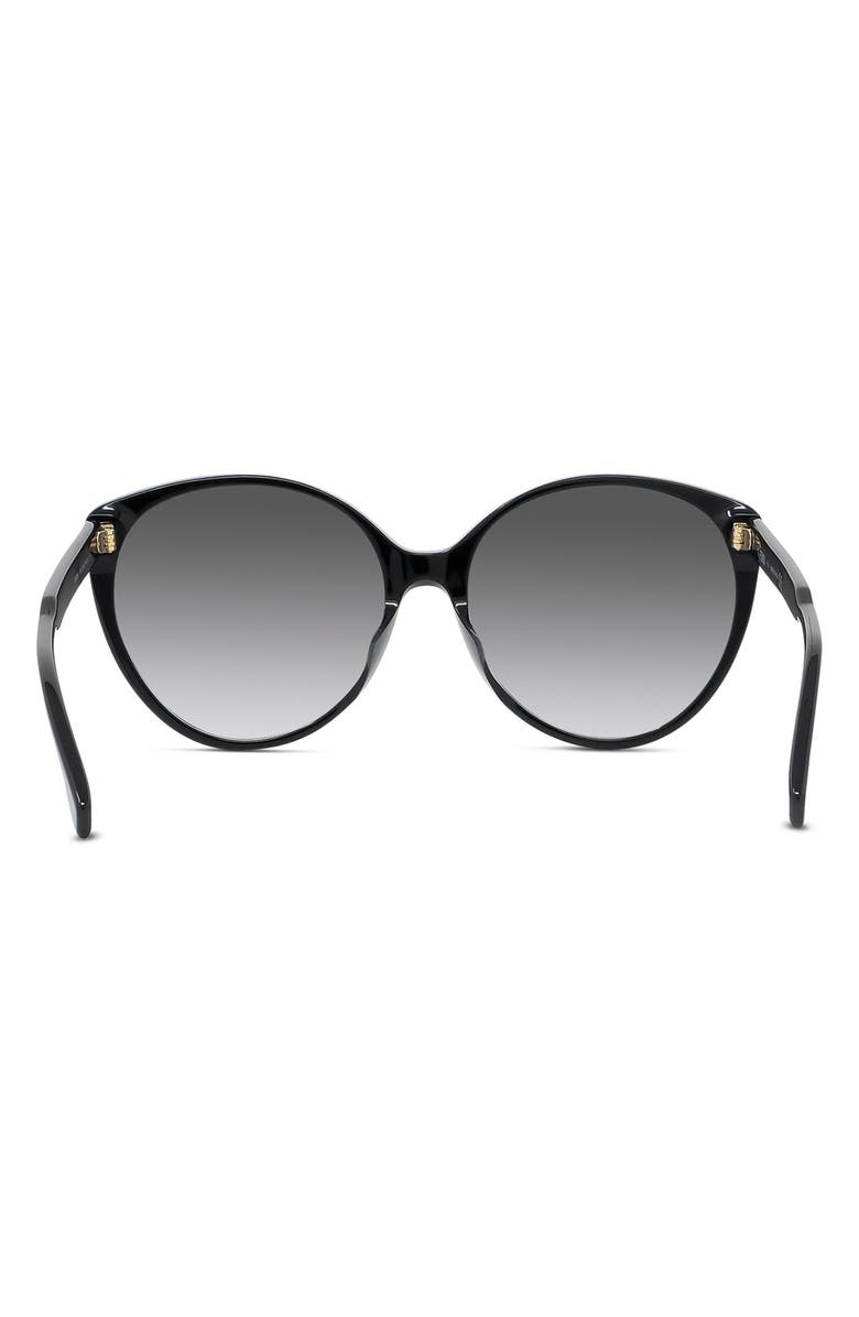 Fendi 'Fendi Fine 59mm Round Sunglasses, Alternate, color, Shiny Black / Gradient Smoke
