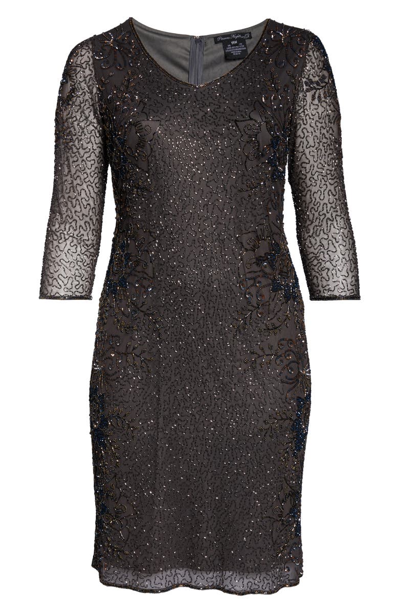 Pisarro Nights Floral Beaded Dress, Alternate, color,