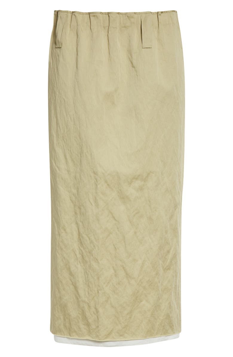 NACKIYÈ Crayon Crinkled Satin Pencil Skirt, Alternate, color, Sage