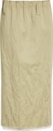 NACKIYÈ Crayon Crinkled Satin Pencil Skirt