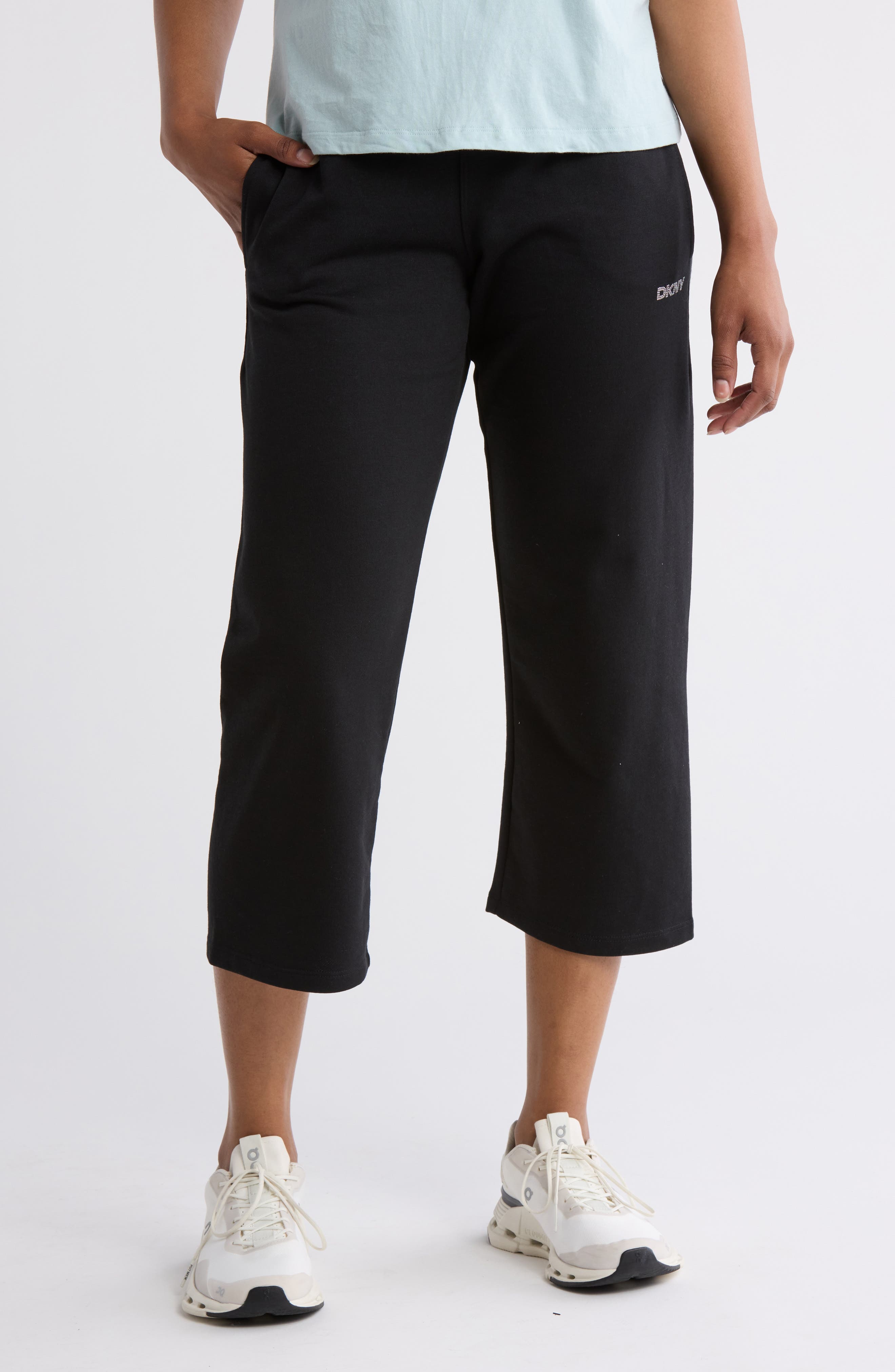 DKNY Mini Stud Logo Crop Pants