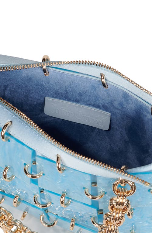 Jeffrey Campbell Les-filles Shoulder Bag In Light Blue Satin Combo