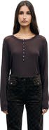 GERARD DAREL Balie Long Sleeve Button Detail T-Shirt