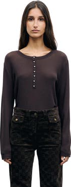 GERARD DAREL Balie Long Sleeve Button Detail T-Shirt