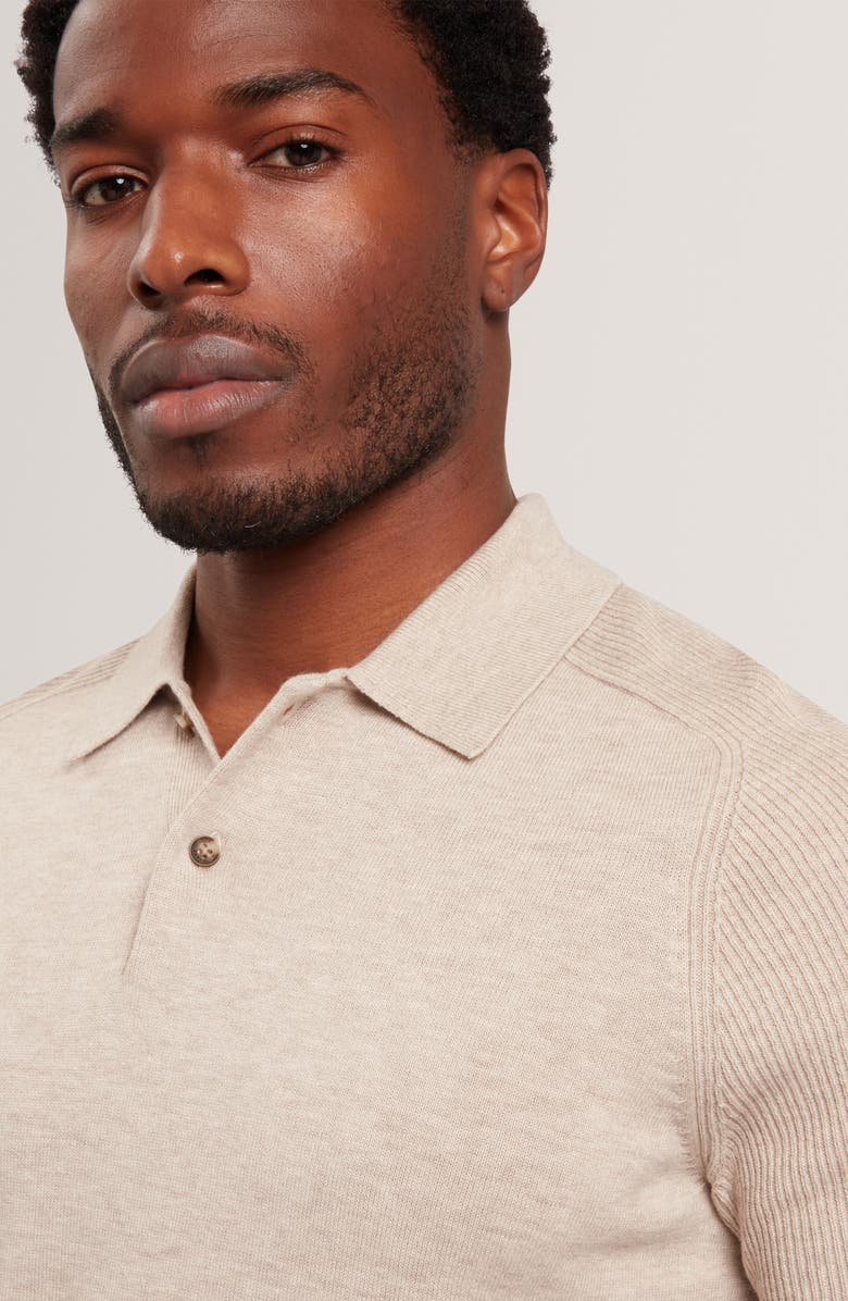 Ted Baker Otiso Cotton & Wool Polo, Alternate, color, Taupe