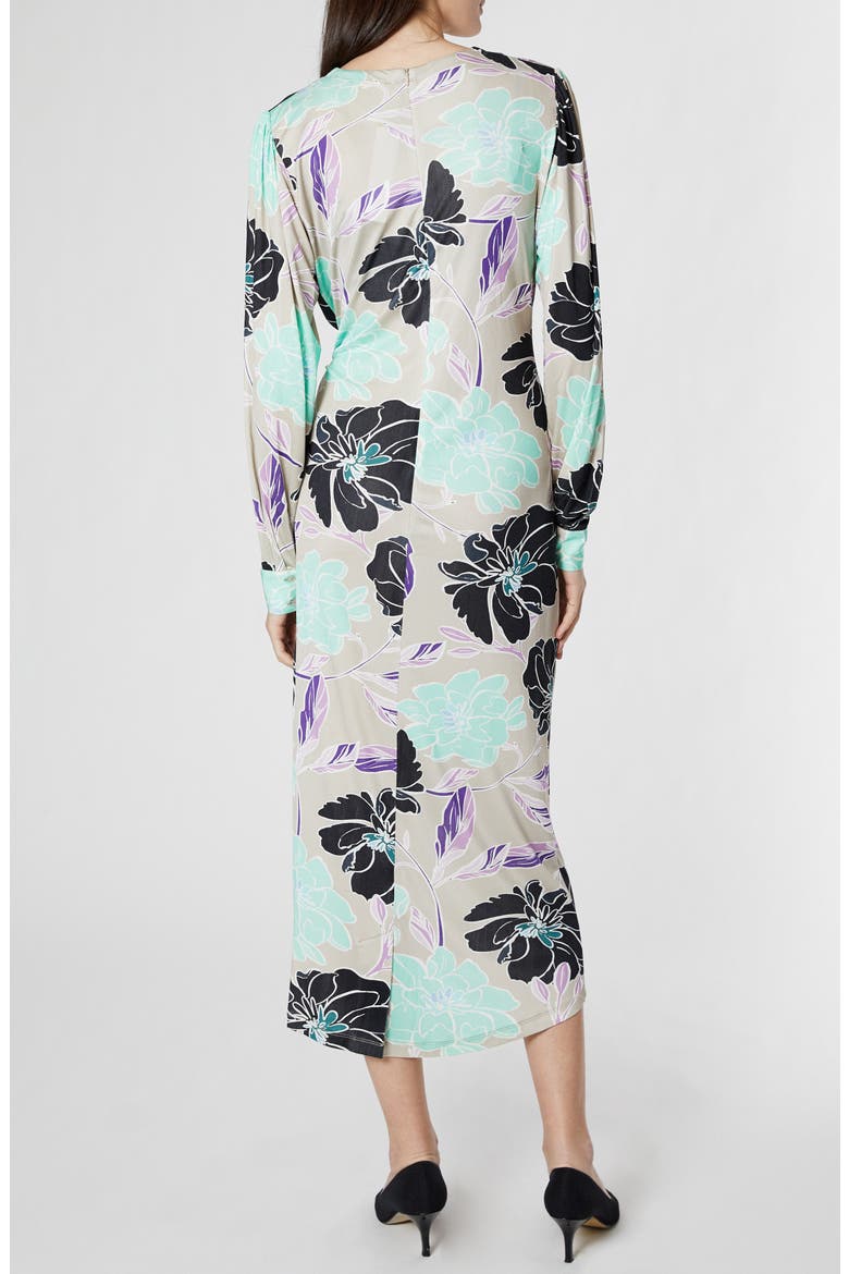 Selina Long Sleeve Maternity/Nursing Dress, Alternate, color, GREY BLOOM PRINT