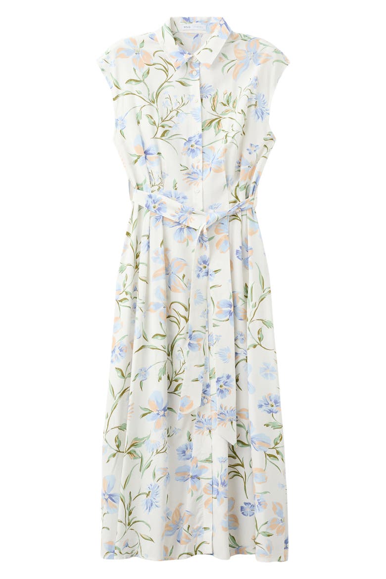 Floral Print Midi Shirtdress, Alternate, color, ECRU