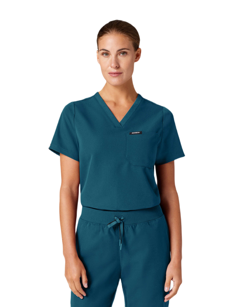 Rhena Women's 1-Pocket Classic V-Neck Scrub Top