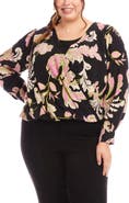 Karen Kane Floral Drape Front Top
