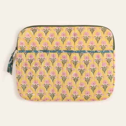 Rajpath Block Printed 100% Cotton Laptop Bag 14"