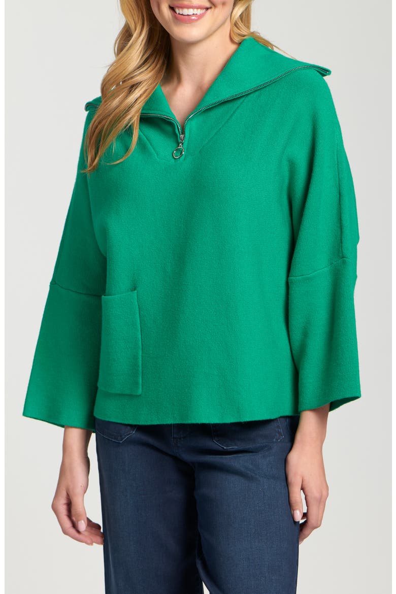 Half-Zip Pullover, Main, color, EMERALD