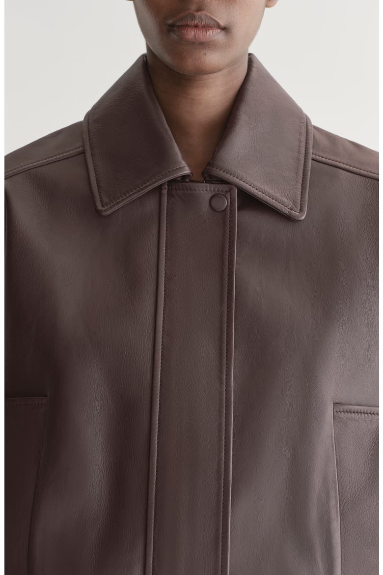Otto Leather Jacket, Alternate, color, BORDEAUX