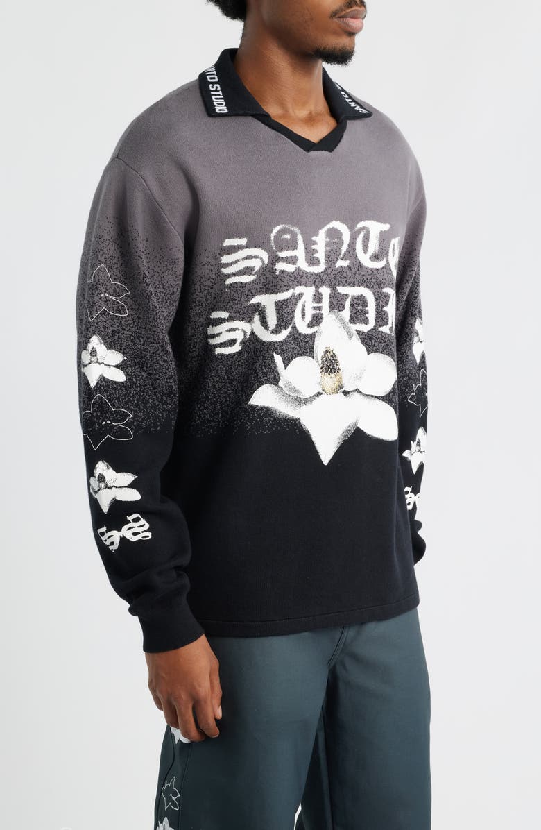 SANTO STUDIO Khalil Rountree Lotus Knit Jersey, Alternate, color, Black