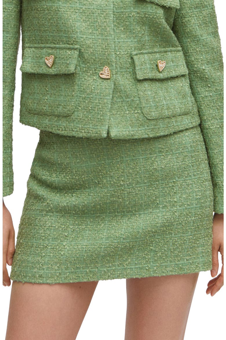 Tweed Miniskirt, Main, color, PASTEL GREEN