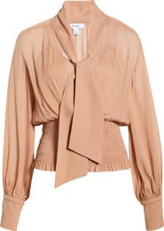 Reiss Phoebe Tie-Neck Smock Top